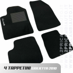 KIT 4 TAPPETINI AUTO SU MISURA PER ALFA ROMEO GIULIETTA 2010 MOQUETTE E GOMMA CON LOGO