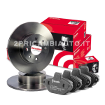 KIT COPPIA DISCHI FRENO E KIT PASTIGLIE ANTERIORI BREMBO PER FIAT PANDA 2 (169) 1.1 1.2 dal 2003>