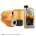 Kit tagliando auto, kit tre filtri e 3 litri olio motore Opel GM 5W30 (KF1070/fo)