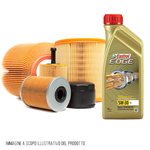 Kit tagliando auto, kit quattro filtri e 5 litri olio motore Castrol Edge 5W30 (KF0006/fo)