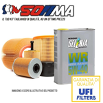 Kit tagliando auto, kit quattro filtri e 4 litri olio motore Selenia WR 5W40 (KF0010/so)