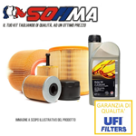 Kit tagliando auto, kit quattro filtri e 5 litri olio motore Opel GM 5W30 (KF0011/so)