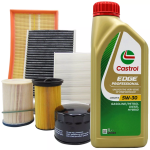 KIT TAGLIANDO 4 FILTRI + 5 LITRI OLIO MOTORE CASTROL 5W30 AUDI A4, A4 AVANT 2.0 TDI