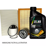 KIT TAGLIANDO 4 FILTRI + 5 LITRI SELENIA FORWARD 0W20 PER FIAT TIPO 1.6 MULTIJET 120CV 88kW